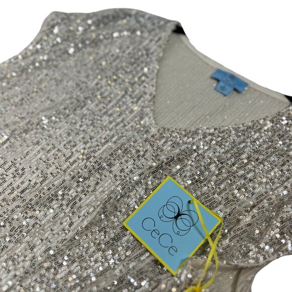 CeCe Formal Wear Beautiful Sequin Top Size XL - Picture 5 of 6
